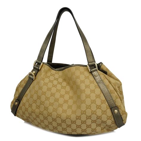 Auth Gucci Tote Bag 130736 Women's GG Canvas Beige